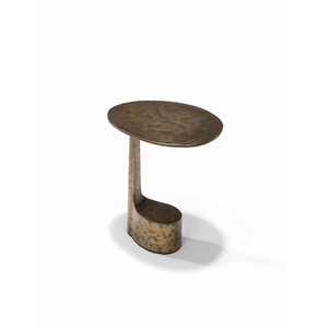 Minimalist Brass Coffee <b>Table</b> With <b>Round</b> Top And Antique Finish Handmade Metal Frame Living Room Furniture - Product Image 1