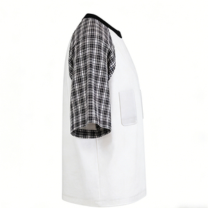 Custom Women <b>Red</b> White Gingham V Neck Short Sleeve Button Down <b>Blouse</b> Fitted Summer Top Casual Chic T-shirt - Product Image 2