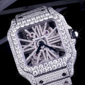 Reloj ETA de Lujo de Acero Inoxidable de Alta Calidad, Estilo Hip Hop, Completamente Cubierto de Diamantes, Mecánico, para Hombre, con Diamantes Vvs Moissanite - Product Image 2