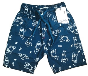 Pantalon court pour garçon 4-13 ans Short de poche élastique 100% coton décontracté avec décoration à motifs pour une impression globale - Product Image 5