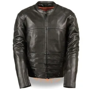 <b>Leather</b> <b>Jacket</b> for <b>Men</b> Comfortable Soft Fabric Secure Zip Pockets Formal Style Front Made High Quality <b>Leather</b> - Product Image 3