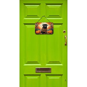 Nouveau noir carlin automne mur porte suspendus imprime multicolore aluminium métal signe pour cuisine Bar salle de bain décor à la maison 8HX12W - Product Image 2