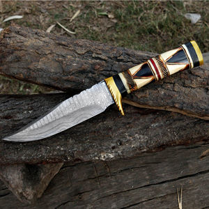 Handmade Damascus Hunting <b>Knife</b> Clip-Point Flat Blade Engraved Wood Handle Outdoor Survival Camping Wholesale Supply men - Product Image 3
