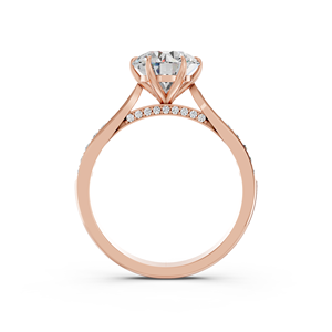 Bague de fiançailles de luxe pour femme ZOTA JEWEL en or rose 14 carats avec diamant de laboratoire de 1 carat taille brillant et diamants latéraux, certifiée IGI, cadeau - Product Image 2