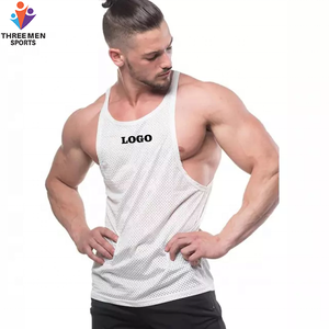 Camiseta sin mangas de hombre de talla grande personalizada de alta calidad, camiseta informal de algodón sin mangas estampada con decoración bordada - Product Image 1