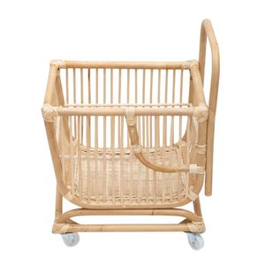 High Quality Kids Toy Rattan Leisure Trolley Cart <b>Shopping</b> Cart Toy for Nursery Room School Use Wholesale - Product Image 2