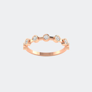 Anillo Minimalista con Diamantes Cultivados en Laboratorio de 0.45CTW, Chapado en Oro de 14k, Engaste Redondo en Barra, Certificado - Product Image 6