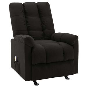 Silla reclinable giratoria de masaje de tela negra de 39.6 pulgadas de alto - Product Image 1