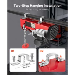 1150W 110V Electric Steel Wire Winch 1320 Lbs Capacity 14ft Wired Remote Control 40ft Single Cab Electric <b>Hoist</b> for Farm 6m - Product Image 6