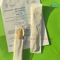 Ensemble de couverts jetables en bois kit jetable en bois cuillère fourchette couteaux en bois vaisselle écologique 160mm compostable