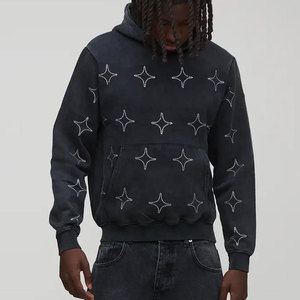 Vente en gros – Sweat à capuche pour homme taille XS, délavé à l'acide, respirant sur le devant, 100 % coton, avec fermeture éclair, couleur unie, pour l'hiver, en tissu polaire - Product Image 3