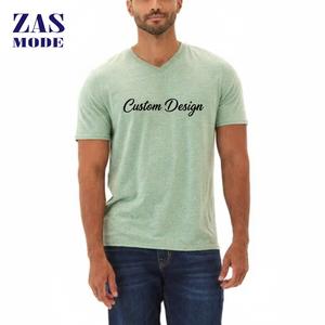 เสื้อยืดคอวีทรงเข้ารูป ยูนิเซ็กซ์ คุณภาพสูง ผลิตจากผ้าฝ้าย 100% เป็นมิตรต่อสิ่งแวดล้อม แห้งเร็ว ขายส่ง ผลิตในบังกลาเทศ - Product Image 1