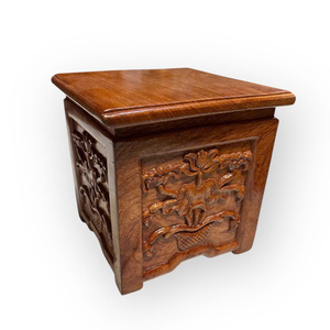 Base de Exhibición Cuadrada de Madera de Palisandro Maciza de 16x16 cm, Diseño Tradicional, Duradera, para Hogar, Oficina y Sala de Estar - Product Image 1