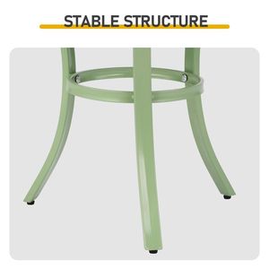 Light Green Small Metal Outdoor <b>Round</b> <b>Side</b> <b>Table</b> Patio End <b>Table</b>/Coffee Bistro <b>Table</b> for Indoor & Outdoor Use - Product Image 3