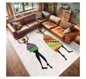 Alfombra Étnica Africana – Alfombra Antideslizante Elegante para Sala de Estar y Dormitorio, Alfombra Suave y Moderna para Decoración del Hogar - Product Image 3