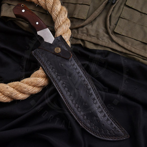 Nuevo Diseño 2026 Cuchillo Bowie de Acero D2 Hecho a Mano con Mango de Madera y Funda de Cuero Premium Perfecta para Camping, Cuchillo de Hoja Fija - Product Image 5
