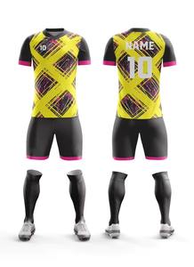 เสื้อฟุตบอลผู้ชายสั่งทำพิเศษ พิมพ์ลายโลโก้ด้วยผ้าไหมที่หน้าอกและด้านหลัง พิมพ์ลายสปอนเซอร์ ระบายอากาศได้ดี แห้งเร็ว ผ้าแขนสั้น - Product Image 3