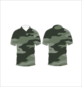 Polo vert camouflage numérique à manches courtes pour sports de plein air et entraînement décontracté - Product Image 2