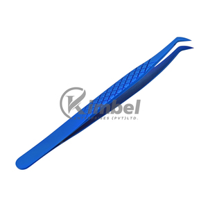 Pinzas de extensión de pestañas, agarre de diamante en Plasma, Color azul, japonés, acero inoxidable - Product Image 1