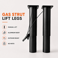 Pied de table réglable en hauteur à double colonne en aluminium, avec ressort à gaz à verrouillage par pédale, robuste, 2 étapes, pour usage industriel