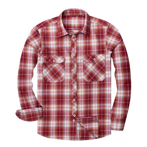 Solid Anti-Wrinkle Breathable <b>Plaid</b> Casual Flannel <b>Shirt</b> for Adult Slim Fit Wool/Cotton Thick Autumn - Product Image 1