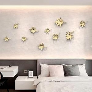 Metal <b>Leaf</b> <b>Wall</b> Art <b>Decorative</b> Hanging Accents Minimalist Floral Botanical Design Removable Multi Piece Package - Product Image 4