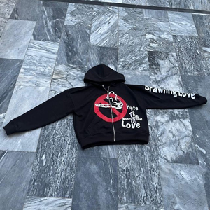 Conjunto de Sudadera con Capucha y Cordón Ajustable de Algodón 100% de Forro Polar, Estampado, de Talla Grande, Estilo Hip Hop, Novedad, Personalizable con Logotipo, para Invierno - Product Image 5