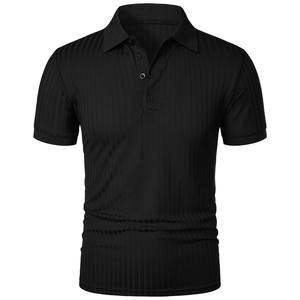 Camiseta deportiva de manga corta para hombre, estilo polo, elástica, ajustada, para correr, fitness, verano. - Product Image 2