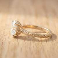 Bague de luxe haut de gamme en or massif 10k 14k 18k, style solitaire vintage filigrané, avec diamant de laboratoire E VVS de taille ovale brillant