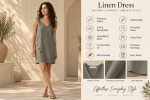 Robe sans manches en coton tissé uni, style vacances, vert sauge, la plus vendue, pour un look décontracté, longueur genou, vente en gros - Product Image 2