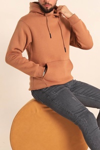 Dernier design tendance, sweat à capuche d'hiver pour homme, logo de marque personnalisé, fermeture éclair, uni, hip-hop, 100% coton - Product Image 5