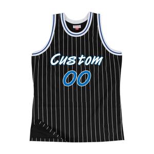 Custom <b>Blue</b> Striped Basketball Jersey Sleeveless Unisex Adult Breathable <b>Mesh</b> Polyester Tank <b>Top</b> Front Print 3D Pattern Scoop - Product Image 5
