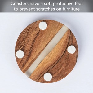 Natural Wooden Cup <b>Coasters</b> Reusable Heat Resistant Beverage Mats for Kitchen and Cafe - Product Image 2