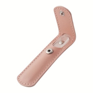 <b>Pink</b> Crystal Glass Case Mini Double-Sided 100 Grit Nail File Reusable Portable Manicure <b>Tool</b> with Snap Button Pouch - Product Image 1
