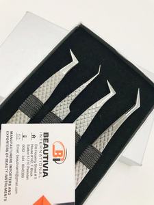 Pinces à extensions de cils professionnelles personnalisables à marque privée, prise en main robuste, testées à la main, en acier inoxydable de qualité chirurgicale - Product Image 3