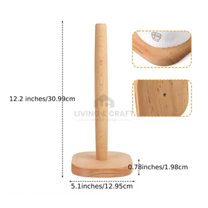 Support de cuisine et salle de bain en bois JUNJI, installation facile, type sur pied, organisateur de rouleaux de papier, séchoir à serviettes, support pliable pour comptoir - Product Image 6