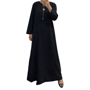 Handcrafted 3-Piece Muslim <b>Modest</b> Coats <b>Set</b> Crinkled Crepe Open Abaya Kimono Dress Long Sleeves Wrap Skirt for Autumn Outings - Product Image 1