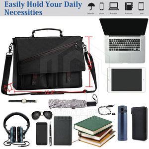 High Quality Genuine Leather Travel <b>Laptop</b> <b>Bags</b> with Zipper Closure Eco-Friendly Design for Daily <b>Work</b> & Office Use - Product Image 3