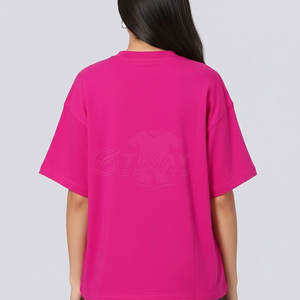 Chemise à épaules tombantes pour femme, tissu respirant pour une coupe décontractée, mode décontractée et style streetwear. - Product Image 2