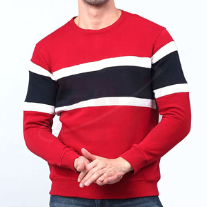 Pull en tricot à col rond pour homme, motif rayé, coupe classique, décontracté, à porter en automne, impression de logo personnalisée - Product Image 1