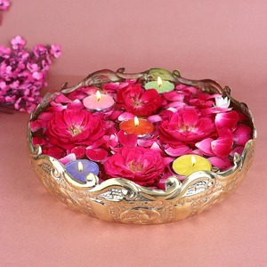 Handcrafted Metal Candle Bowl With Antique Finish For Luxury Home <b>Decoration</b> And Festive <b>Table</b> Setup - Product Image 1