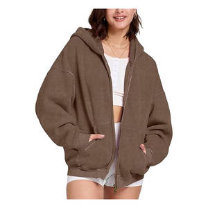 Sweat à capuche unisexe zippé en coton épais 100 %, style vintage délavé à l'acide, coupe classique, le plus vendu - Product Image 4