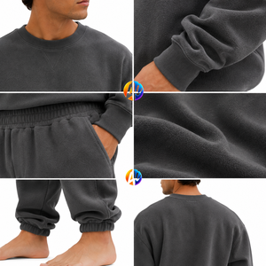 Combinaison en polaire surdimensionnée pour homme, en tissu polaire doux, coupe décontractée, toucher doux et chaleur confortable pour la maison, les voyages et l'usage quotidien. - Product Image 5
