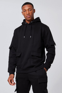 Conjunto Deportivo Informal para Hombre con Bolsillos Tipo Cargo, Sudadera con Capucha, Pantalones Jogger con Logotipo Personalizado, Ropa Urbana de Dos Piezas, Algodón, Otoño - Product Image 3