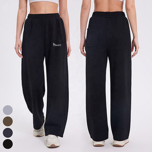 2026 Hot Sale Custom Unisex <b>Skinny</b> Elastic Waist Winter Sweatpants Printed Blank Fleece <b>Joggers</b> <b>Black</b> Wholesale - Product Image 1