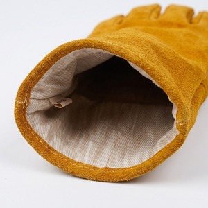 Gants de soudage en cuir de vachette jaune de qualité supérieure, résistants à la chaleur et à l'abrasion, gants de travail de sécurité robustes - Product Image 6