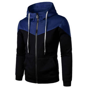 Men's Color Block Full <b>Zip</b> <b>Hooded</b> Sweatshirt Casual Fleece Hoodie with Drawstring - Product Image 2