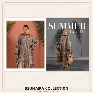 Colección Gul Ahmed Bagheecha de 3 piezas de trajes de tela estampada y bordada. |   Ropa de Mujer Paquistaní al por Mayor - Product Image 3