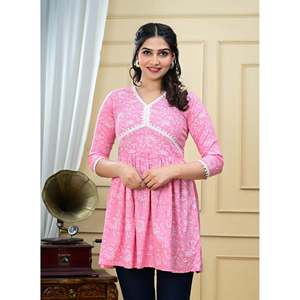 เสื้อคุर्ติผ้าฝ้ายทอแบบสบายๆ สไตล์ลำลองสำหรับผู้หญิง ลดราคาพิเศษ เหมาะสำหรับใส่ในชีวิตประจำวัน ใส่ทำงานในฤดูร้อน - Product Image 4