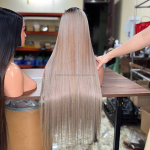 Wholesale Human Hair Wigs Lace Front Vietnamese Raw Hair Smooth Straight Glueless Wig Long 250% Density No Tangled - Product Image 3